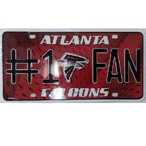 🆕🏈 ATLANTA FALCONS ALUMINUM #1 FAN LICENSE PLATE -NFL - UNISEX